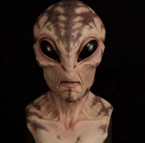 Alien Mask – Realistic UFO Extraterrestrial Head for Halloween & Sci-Fi Cosplay