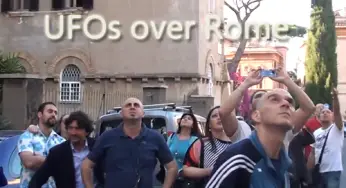 Mass UFO sighting above Rome, Italy 1-Jun-2014