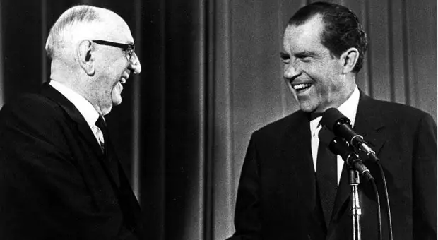 Senator Richard Russell and US president Richard Nixon