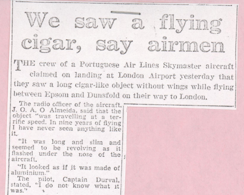 Flying Cigar UFO sighting, 1963