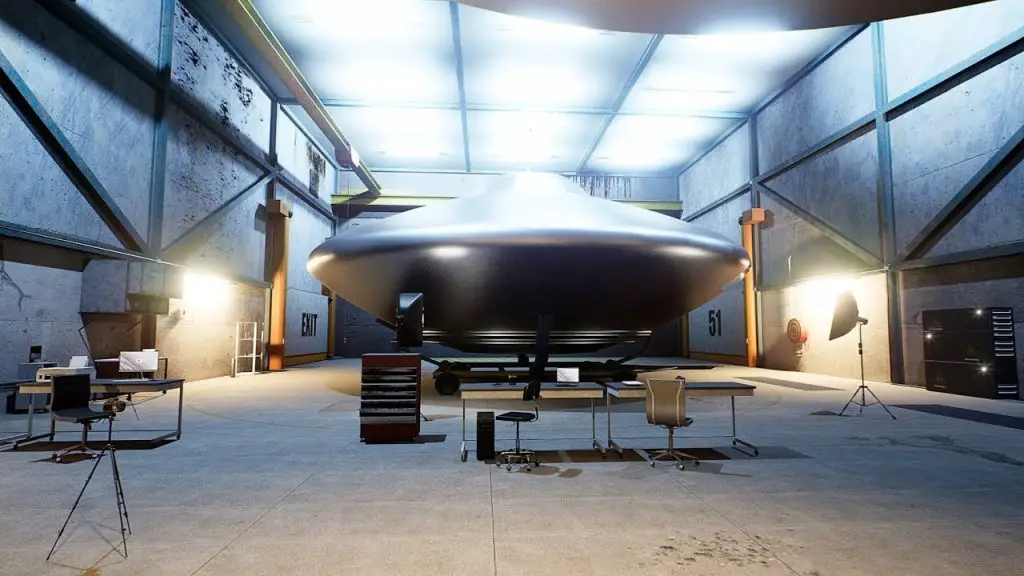 Flying saucer in Area 51